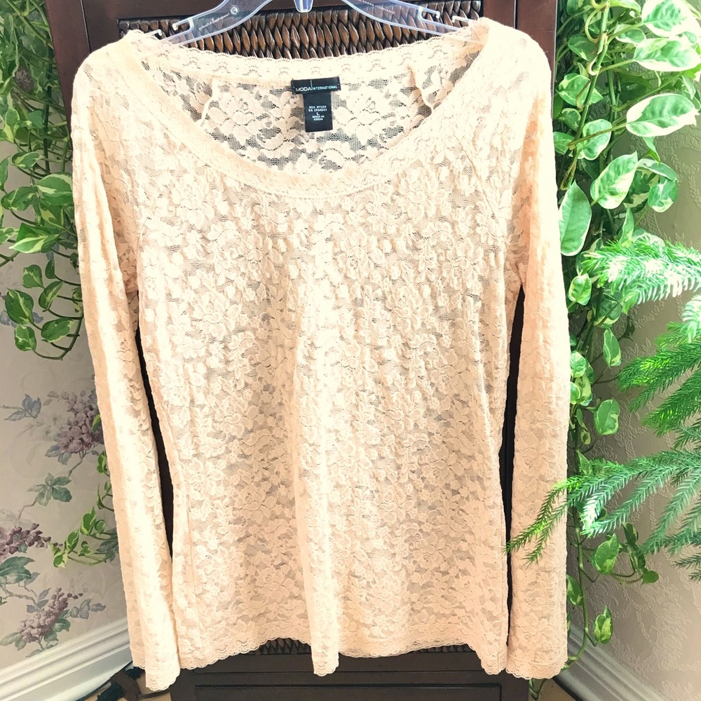 MODA International Sparkly Lace Top